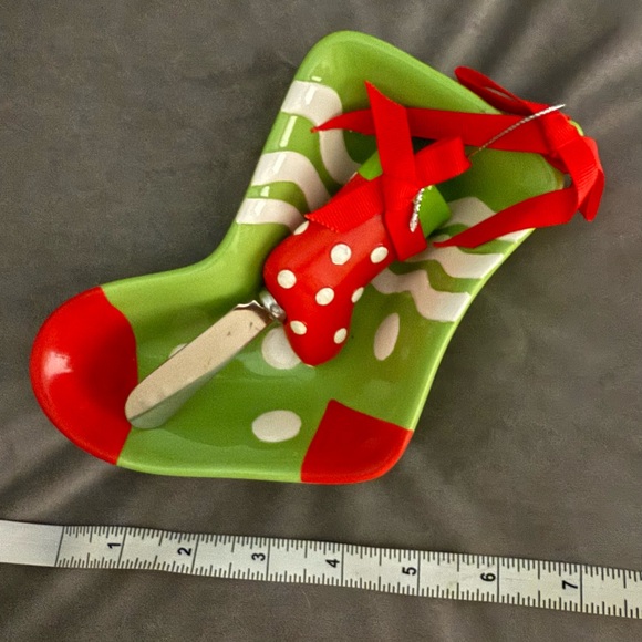 MUDPIE porcelain stocking dish with serving utensil - Picture 2 of 5